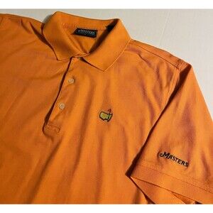 The Masters Golf Collection Short Sleeve Orange Polo Shirt LARGE Augusta PGA